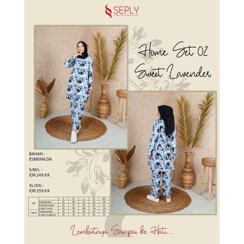 Setelan Katun Original SEPLY Home Set 02 ( Sweet Lavender, Tulip Wood, Caramel )