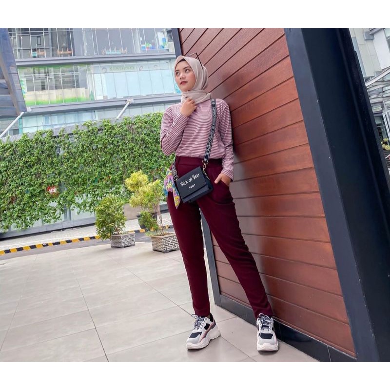 DT LUNA/CELANA PANJANG WANITA CELANA SCUBA PANTS CELANA PENSIL MURAH CELANA PUTIH BAGGY PANTS