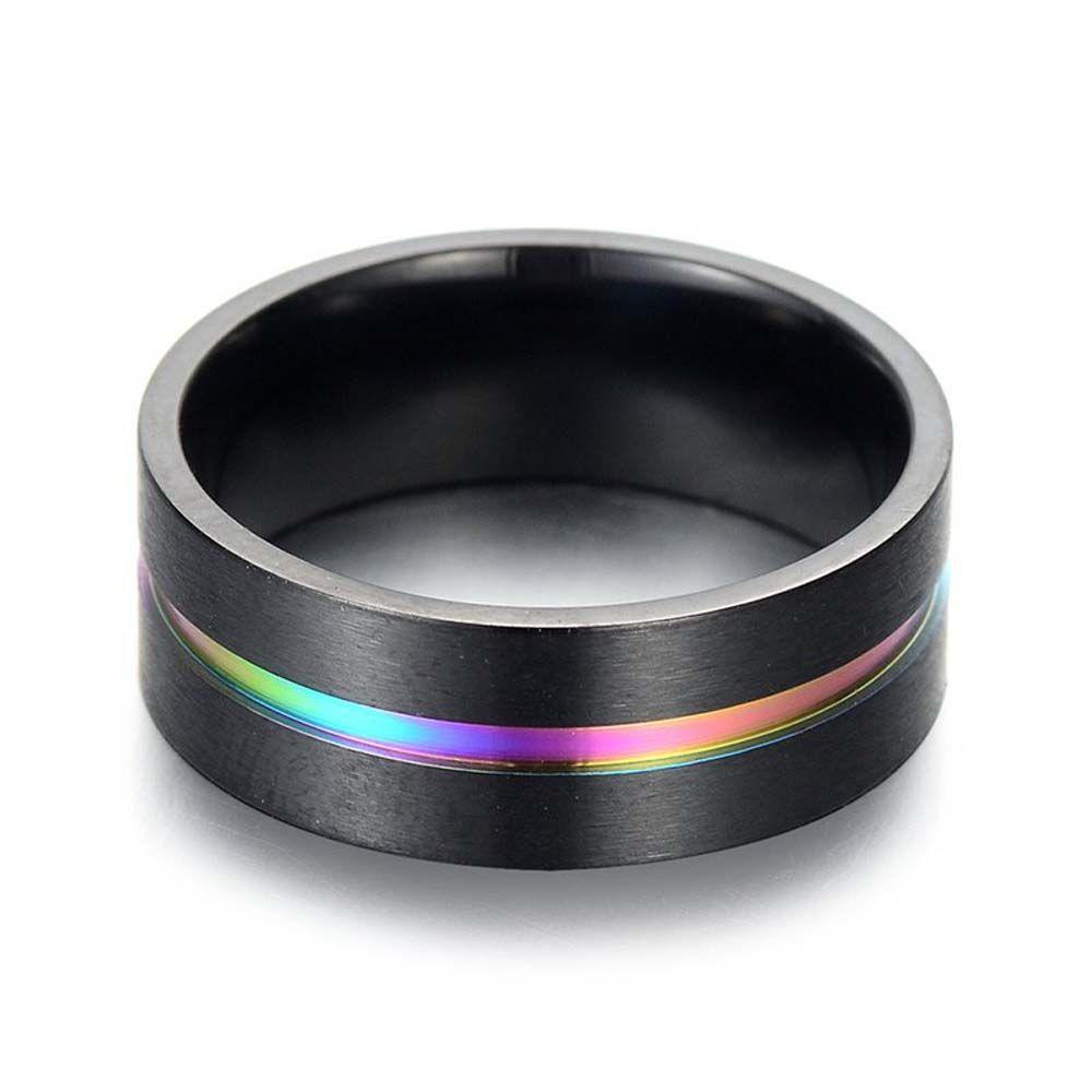 Cincin Warna-Warni Bahan Titanium Ukuran 8mm Untuk Pria Dan Wanita