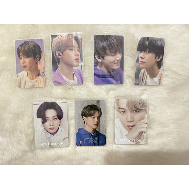 Photocard Jimin/Jungkook/Taehyung Samsung, Pc Jimin/Jungkook Dicon, Pc Jimin Fila