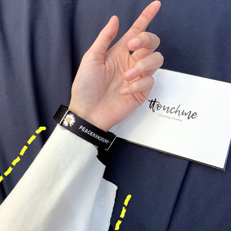 Jam Tangan Quartz Dial Kotak Kecil Casual Untuk Wanita New Ms Watch 【Jakarta Ready】-Gelang Kanvas-1pc