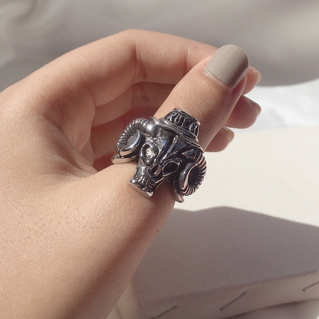 DUSHA JEWELRY cincin pria anti karat murah cincin pria gothic punk rock cincin pria keren (JASPER)