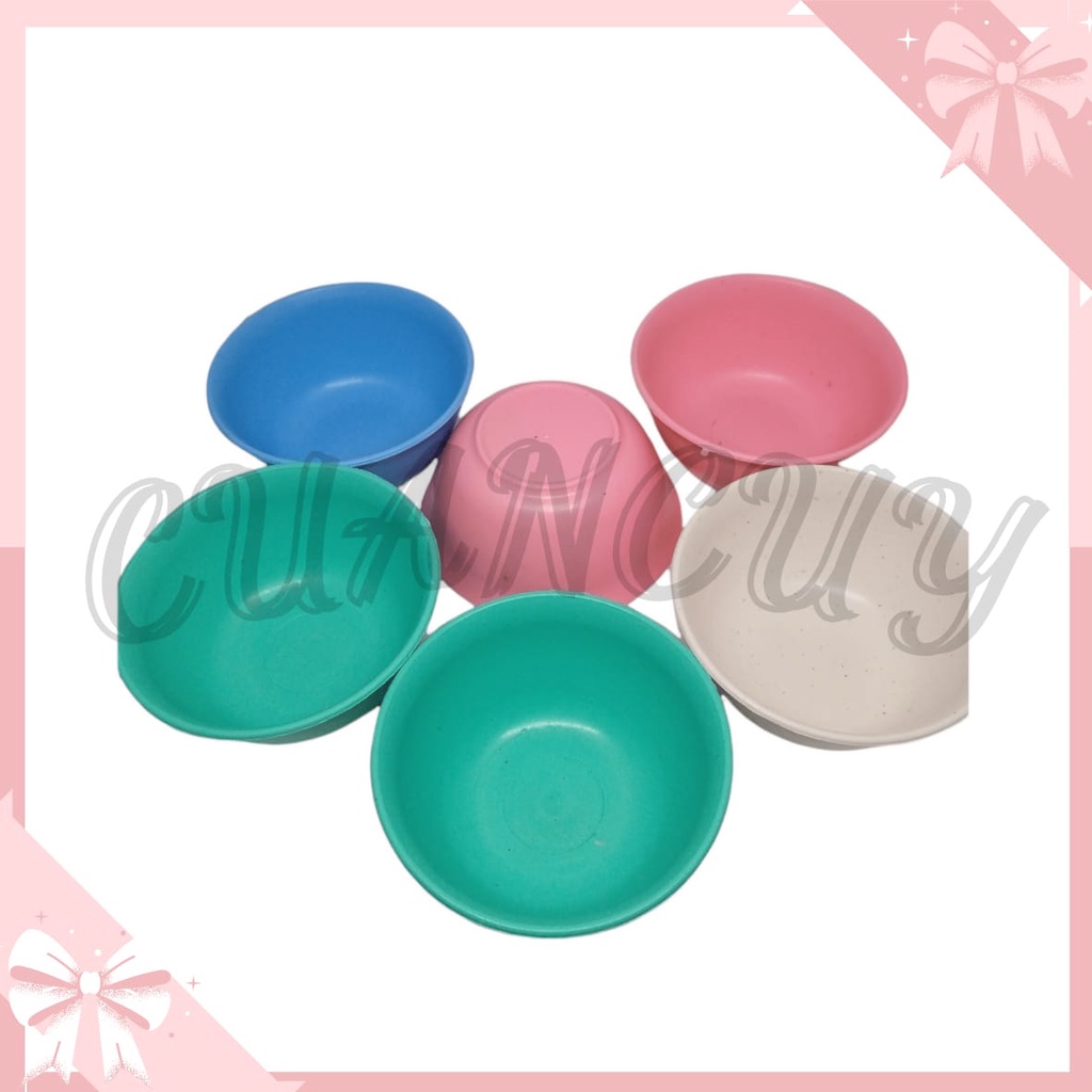 Cuancuy - Mangkok Bulat Kecil Warna Polos Untuk Tempat Sambal Saus /Mangkok Kotak Kecil / Piring Kec