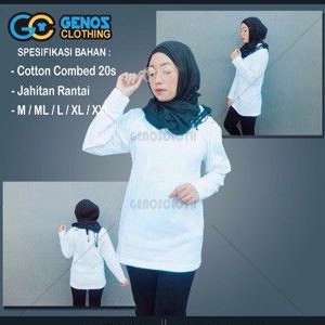 Baju Kaos Polos PUTIH LENGAN PANJANG Pria Wanita Cotton Combed 20s | AGEN KAOS POLOS LENGAN PANJANG
