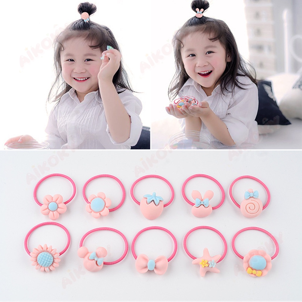 Aikoky Karet rambut anak korea/Tali rambut anak perempuan lucu 20 pcs