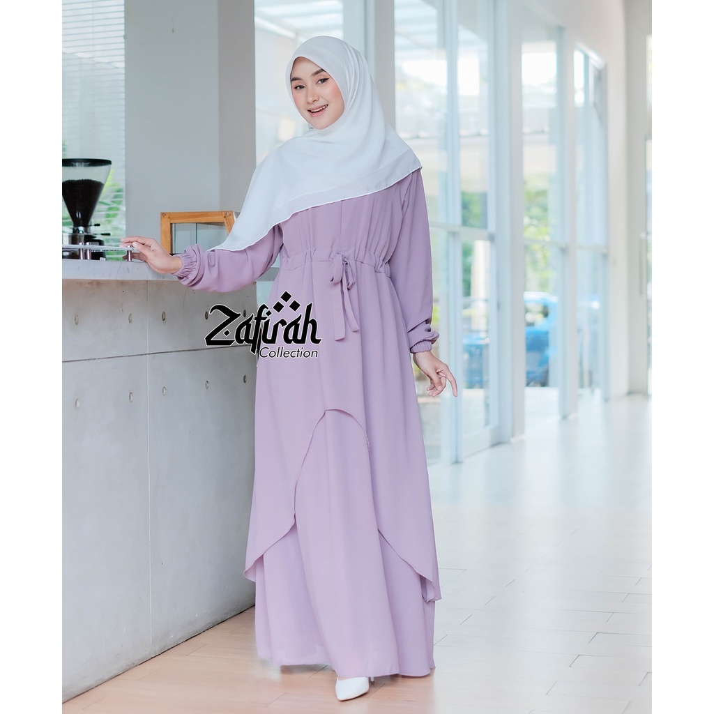 Gamis Malaysia Polos Terbaru Zafirah Collection - Mahira Dress Muslim