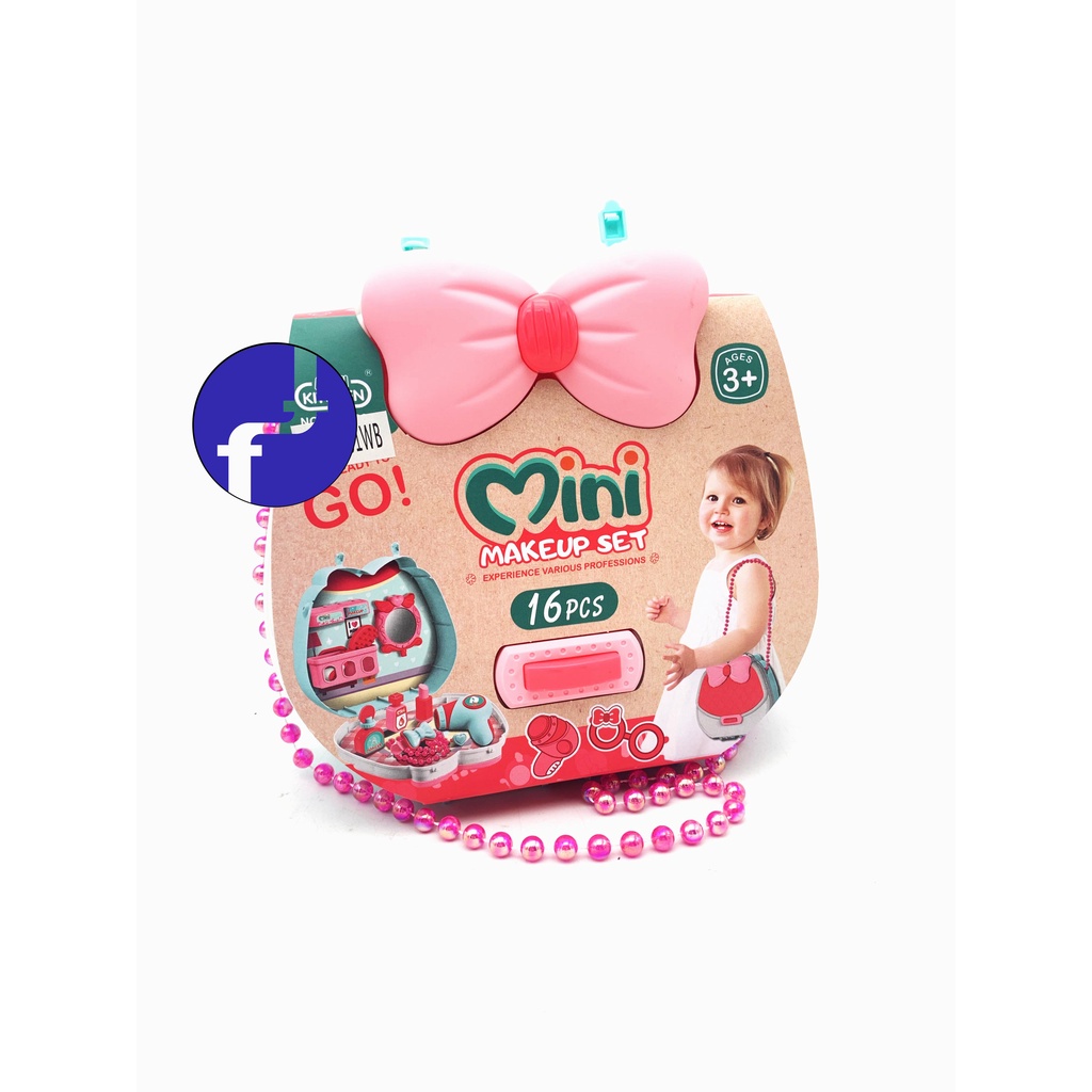 Mainan Anak Tas Koper Mini Make Up Set 16pcs Dresser Make Up 623-2004