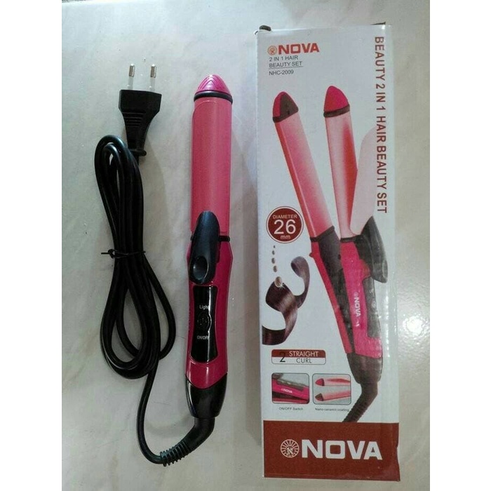 COD Catok Nova Mini 2in1 Tipe NHC-2009 - Catokan Pelurus Dan Keriting Rambut