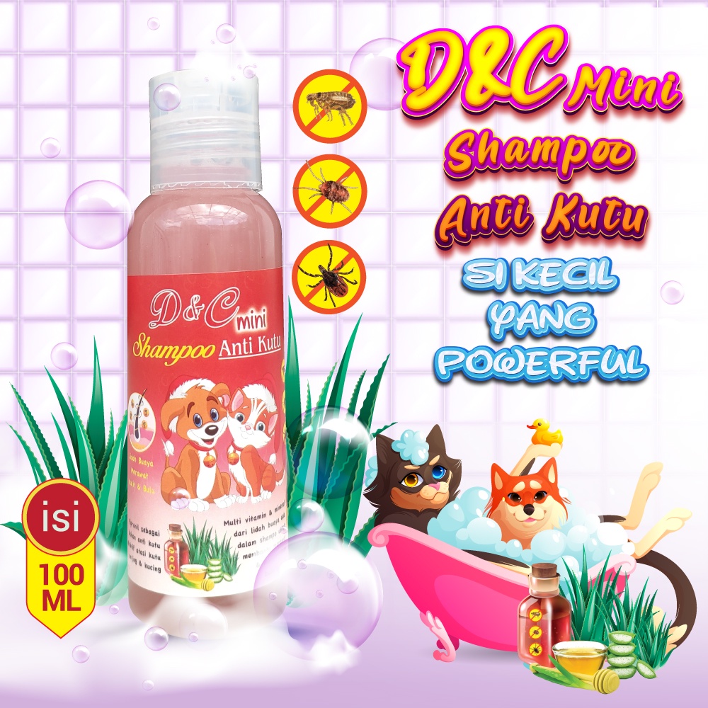 [100 ML] D&C Mini Shampoo Anti Kutu Anjing & Kucing 100ML