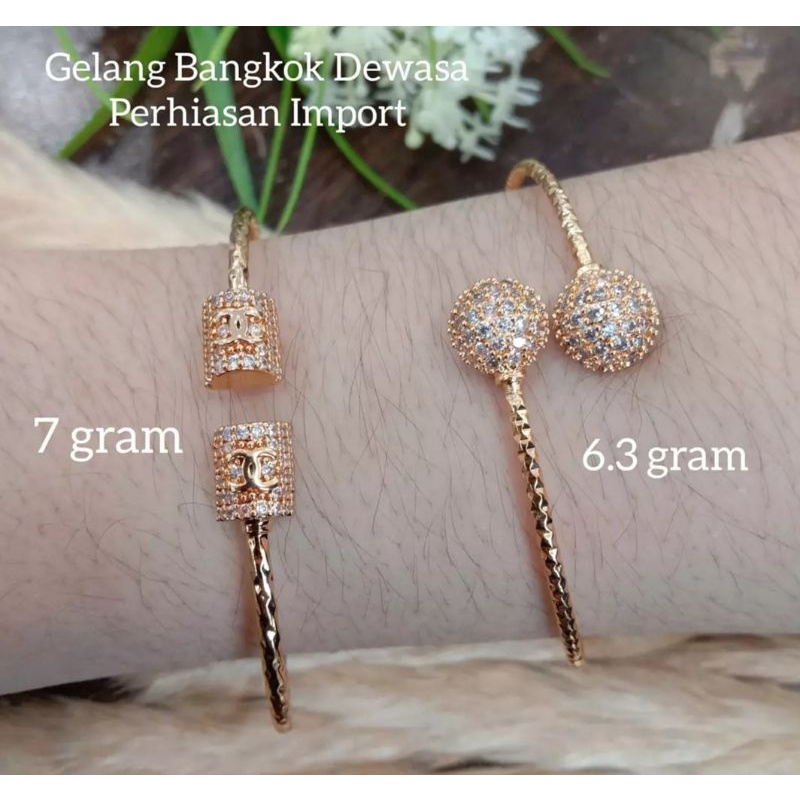 GELANG TANGAN BANGKOK WANITA BINGLE LAPIS EMAS 18K