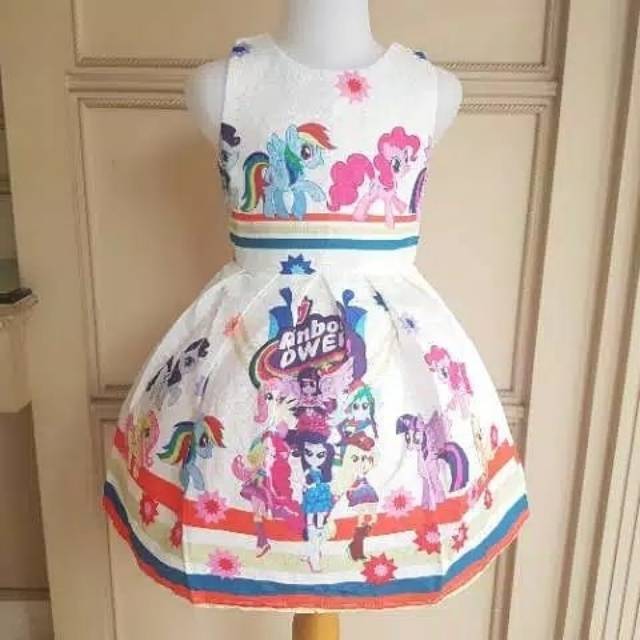 GA2579 LITTLE PONY DRESS / DRESS KUDA PONI ANAK IMPORT KOREA LUCU MURAH BAGUS