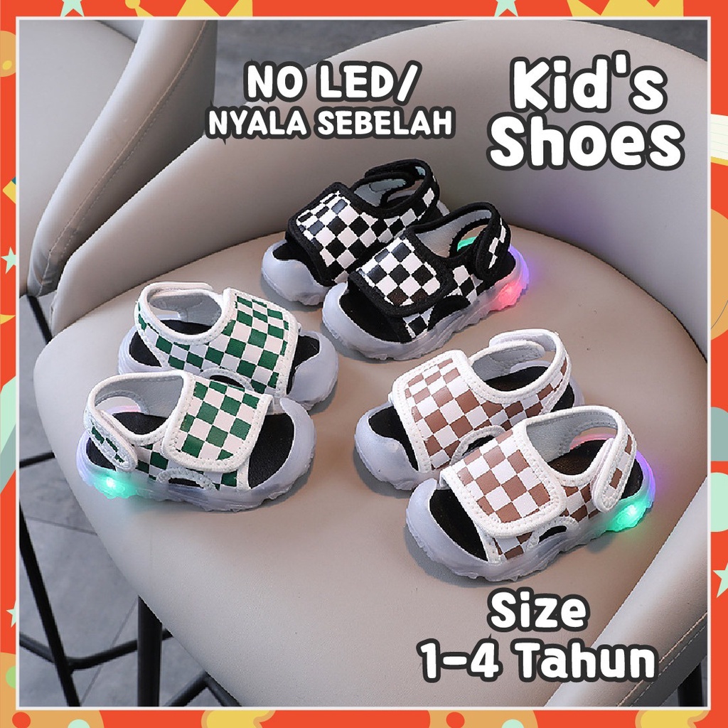 LAPAGO - [TANPA LED/NYALA SEBELAH]Sepatu Sandal Chess Anak Bayi Laki laki Perempuan Umur 1-4 Thn Type MCA