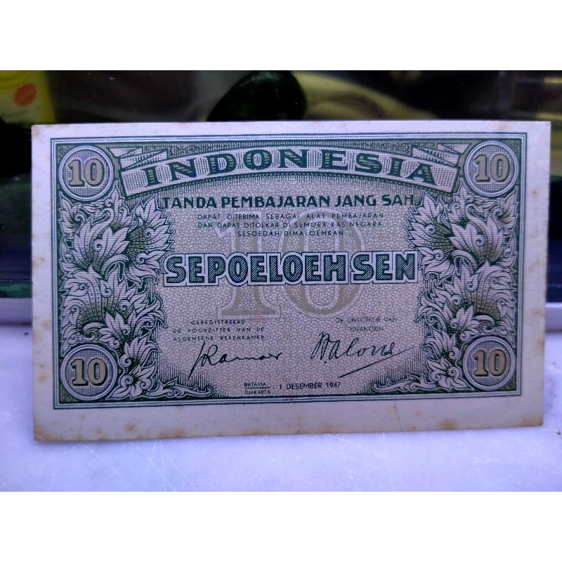 Uang kecil kuno federal 10 cent BATAVIA 1 DESEMBER 1947