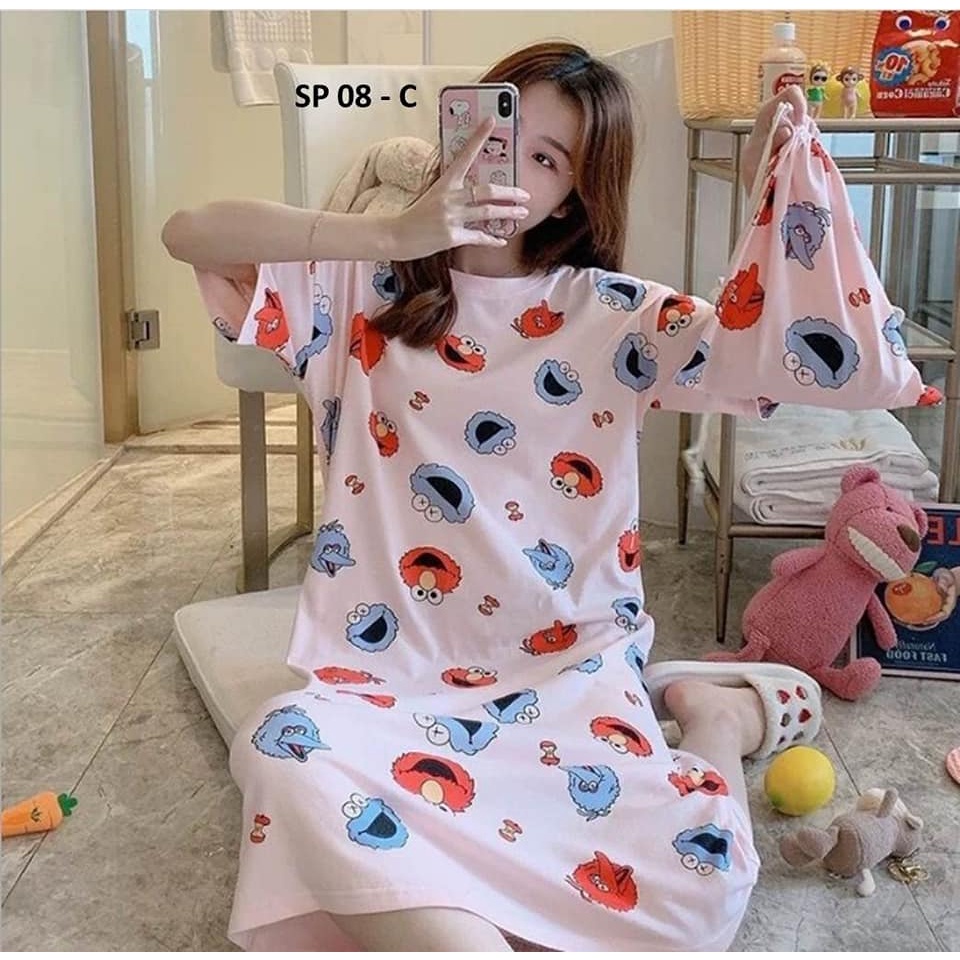 Baju Tidur Baju Rumah Santai Dress Import Motif Korea