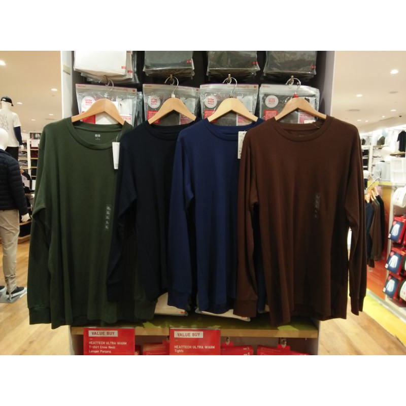 Kaos Lengan Panjang Soft Touch Pria Uniqlo Sale