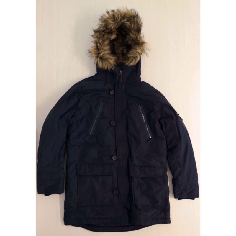 Jaket Winter Musim Dingin Hollister Faux Fur Military Parka ORIGINAL