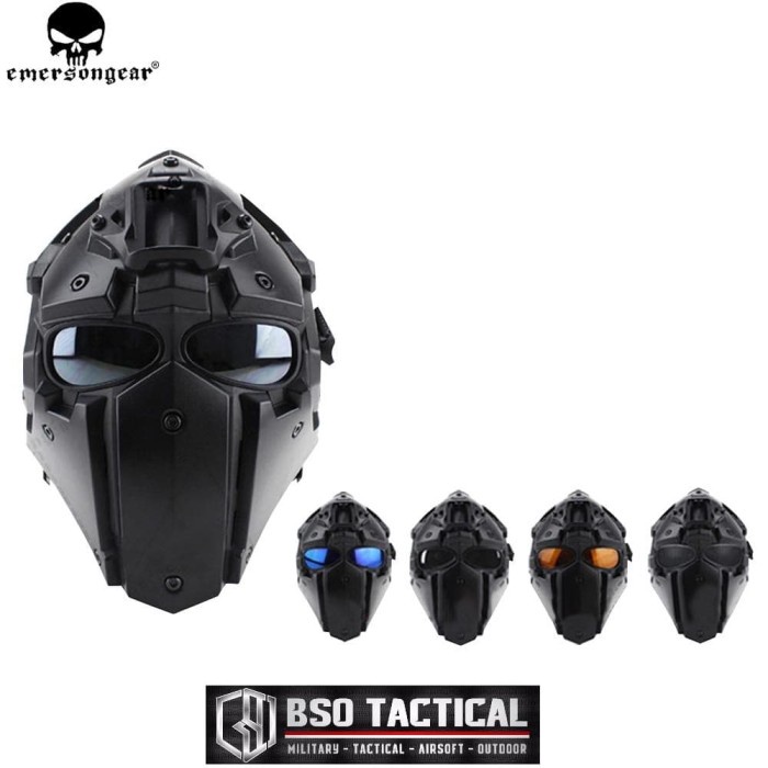 MAINAN & HOBI AKSESORIS AIRSOFT GUN HELM TACTICAL HELMET RONIN FAN MASK FULL FACE PROTECTION AIRSOFT