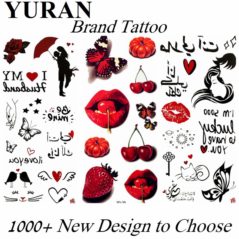 Cherry Sexy Lips Temporary Tattoos Sticker For Women Girls Kids Children Waterproof Tattoo Paper But