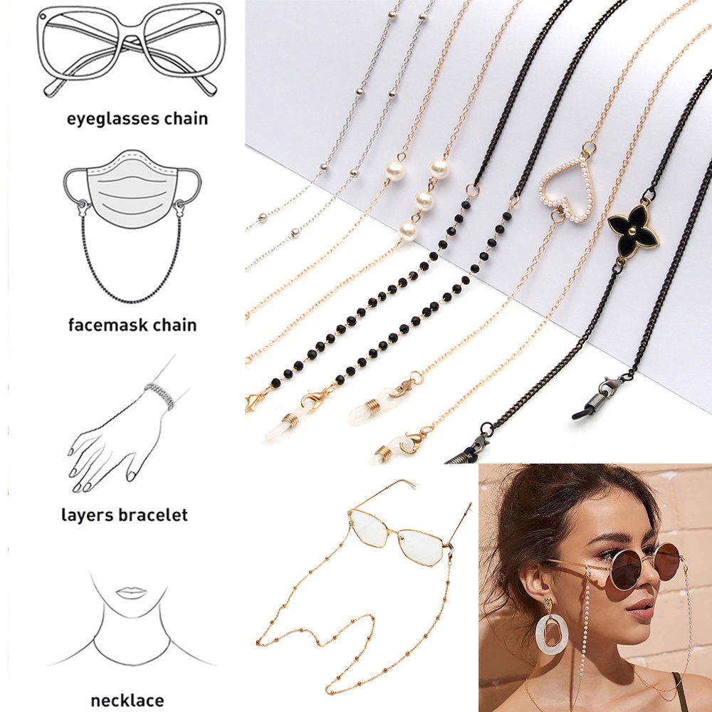 Sunglasses Glasses Mask Hanging Lanyard Chain Neck Straps / Imitation Pearl Embroidery Cord Holders