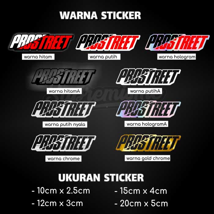 Stiker Prostreet / Stiker Pro Street / Cutting Stiker 10cm 12cm 15 20cm Glossy Waterproof