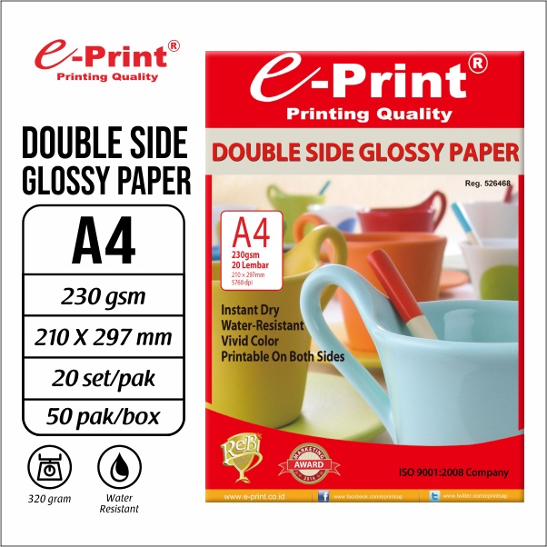 

e-Print Kertas Foto Double Side High Glossy A4