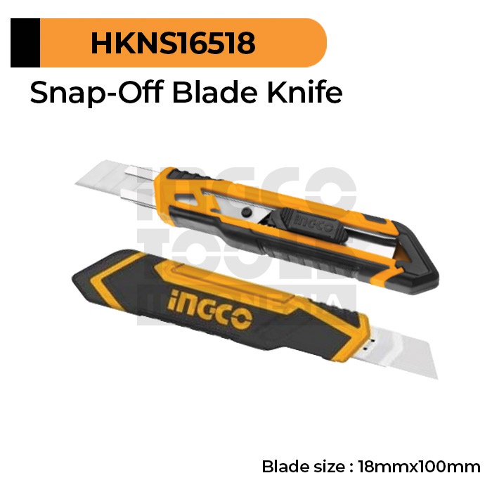 

Snap-Off Blade Knife (18 mm) INGCO HKNS16518 Cutter Besar 18mm Retract