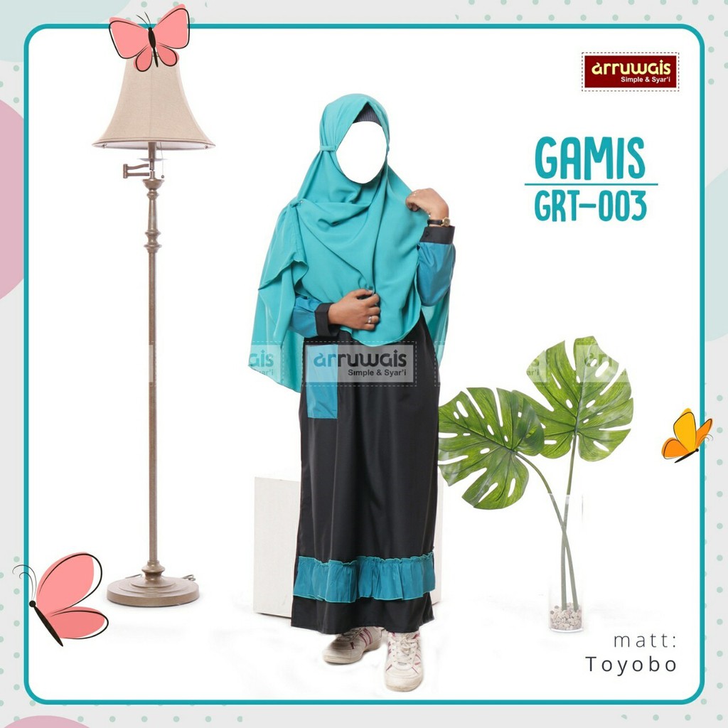 Gamis Set Khimar Cadar Niqab Anak Remaja Bahan Katun Toyobo Adem Polos Syari Muslim MADINAH SERIES