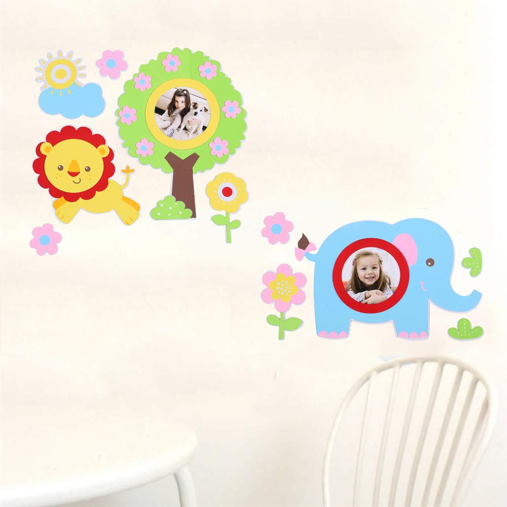 Wall Sticker ROOM DECAR Gajah / Ikan / Burung / Unicorn DIY Frame Foto Dengan Stiker 3D