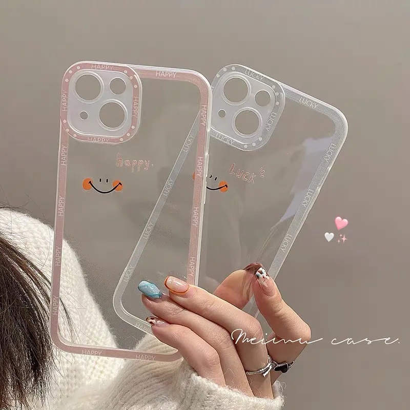 Soft Case TPU Motif Smiley Face Untuk iPhone 13 Pro 13prm 11 7Plus 8Plus Xr XS Max 13 12 Pro Max