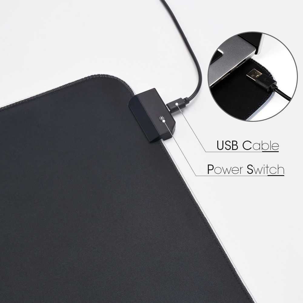 ISKU Mouse Pad Gaming LED RGB XL/Desk Mat Anti Slip high precision ukuran besar/Alas keyboard