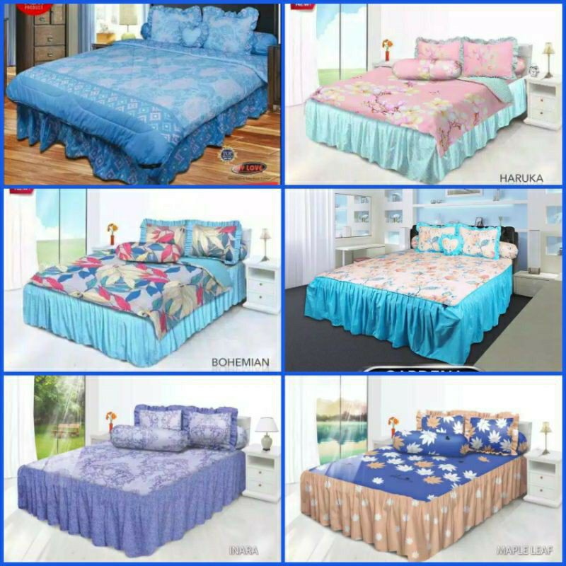 Sprei my love rumbai topi uk 140x200 / 160x200 zila bohemian inara haruka gardena mapple leaf