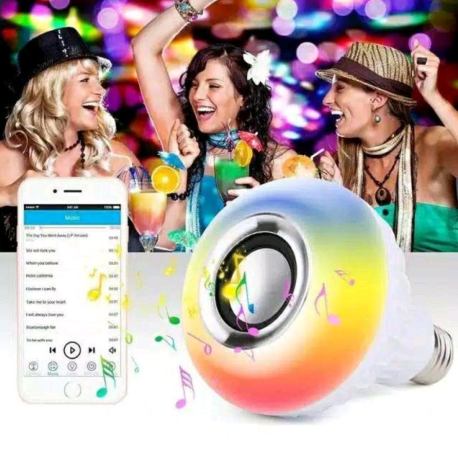 LAMPU MUSIK UFO RGB SPEAKER Bluetooth / LAMPU REMOTE WARNA / Lampu RGB