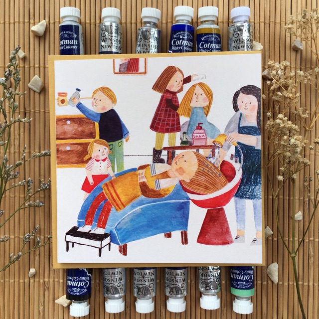 

Kartu ucapan watercolor lucu - salon by Mentol Art