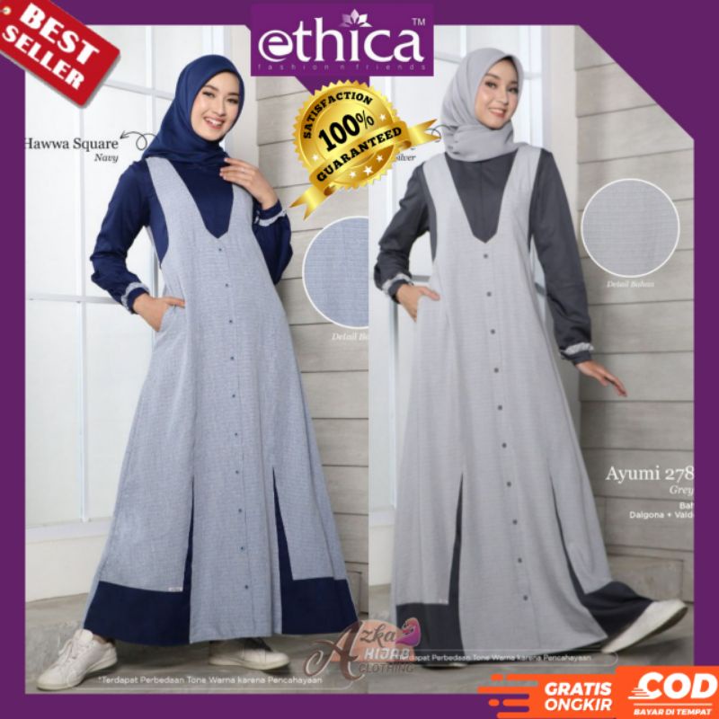 BAJU GAMIS TERBARU 2022 / GAMIS ETHICA AYUMI 278 / GAMIS SIMPLE ELEGAN / GAMIS MODERN / DRESS OVERAL