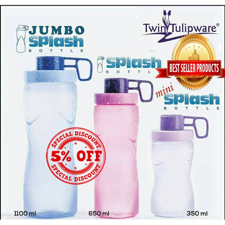 Tulipware Splash Bottle / Botol Minuman / Botol Minum / Tempat Minum / Botol minum jumbo