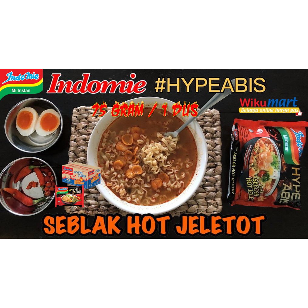 Indomie Hype Abis Rasa Seblak Hot Jeletot 75 gr / 1 Dus Harga Grosir Mie Khas Bandung Wikumart