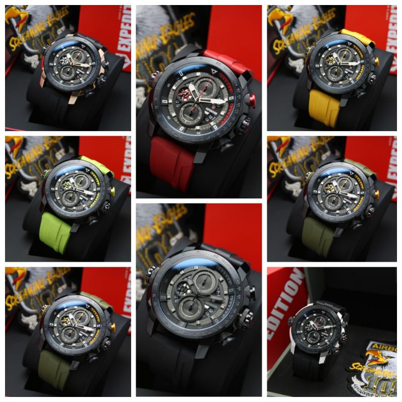 JAM TANGAN PRIA EXPEDITION E6771 AIRBORNE ORIGINAL GARANSI RESMI/JAM EXPEDITION COWOK E 6771 RUBBER
