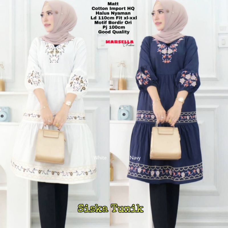 SISKA TUNIK COTTON IMPORT BORDIR ORI BY MARSELLA