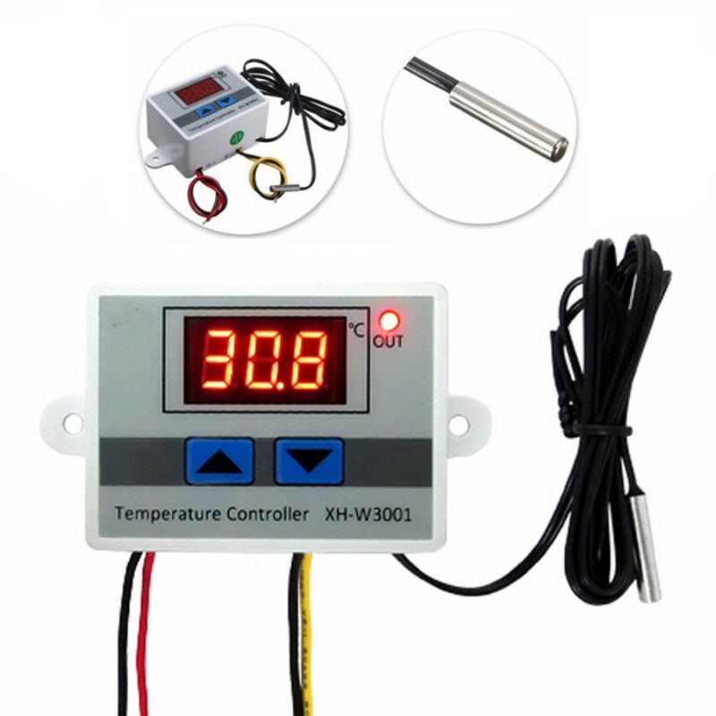 Termostat W3001 Digital AC 220V Thermostat XH-W3001 Alat Pengatur Suhu Panas Dingin