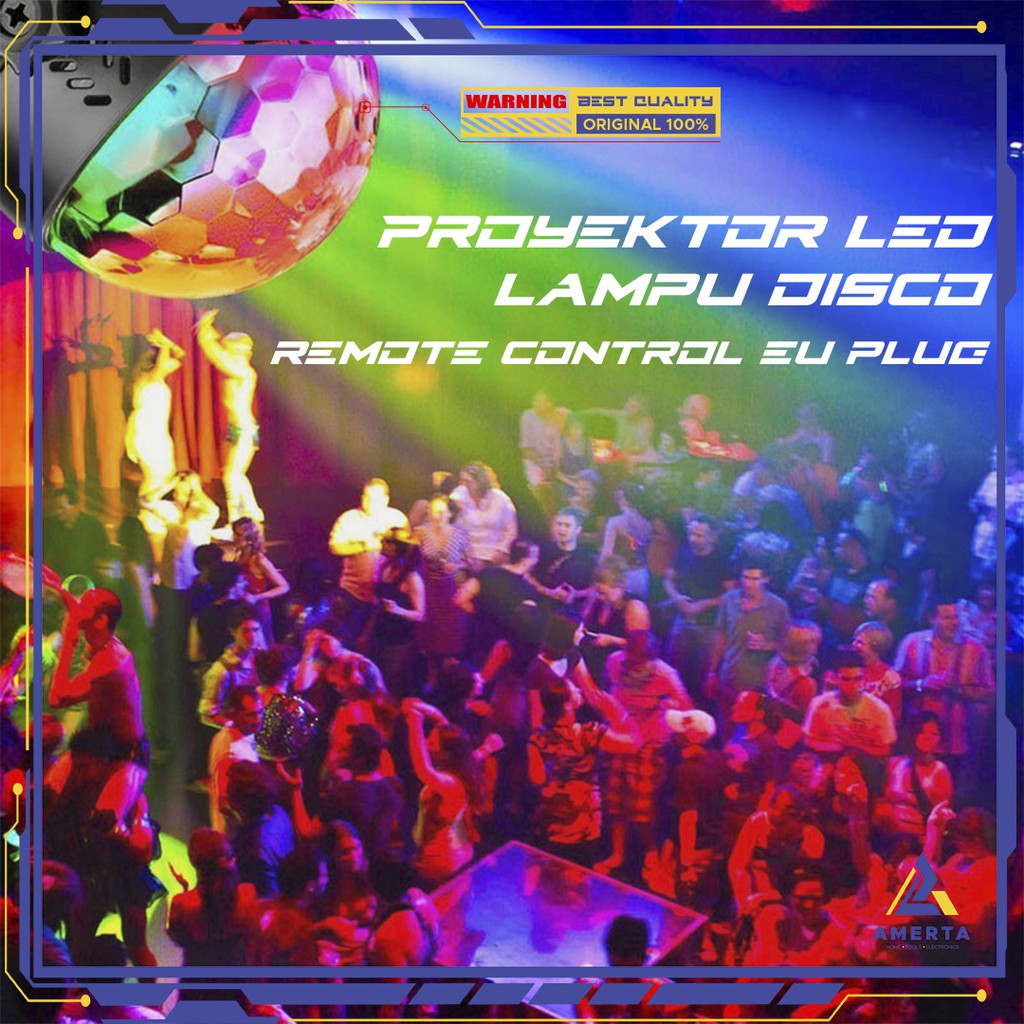 Proyektor LED Lampu Disco + Remote Control EU Plug