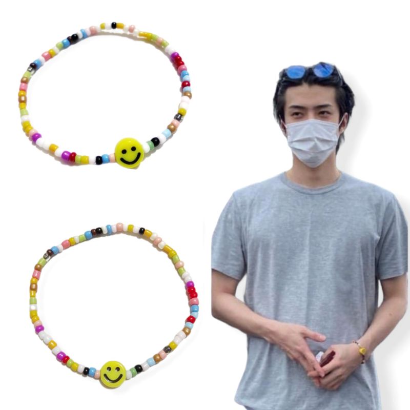 Gelang Smile Colorful Beads Mote Senyum Warna Warni Kpop Korea ala Sehun