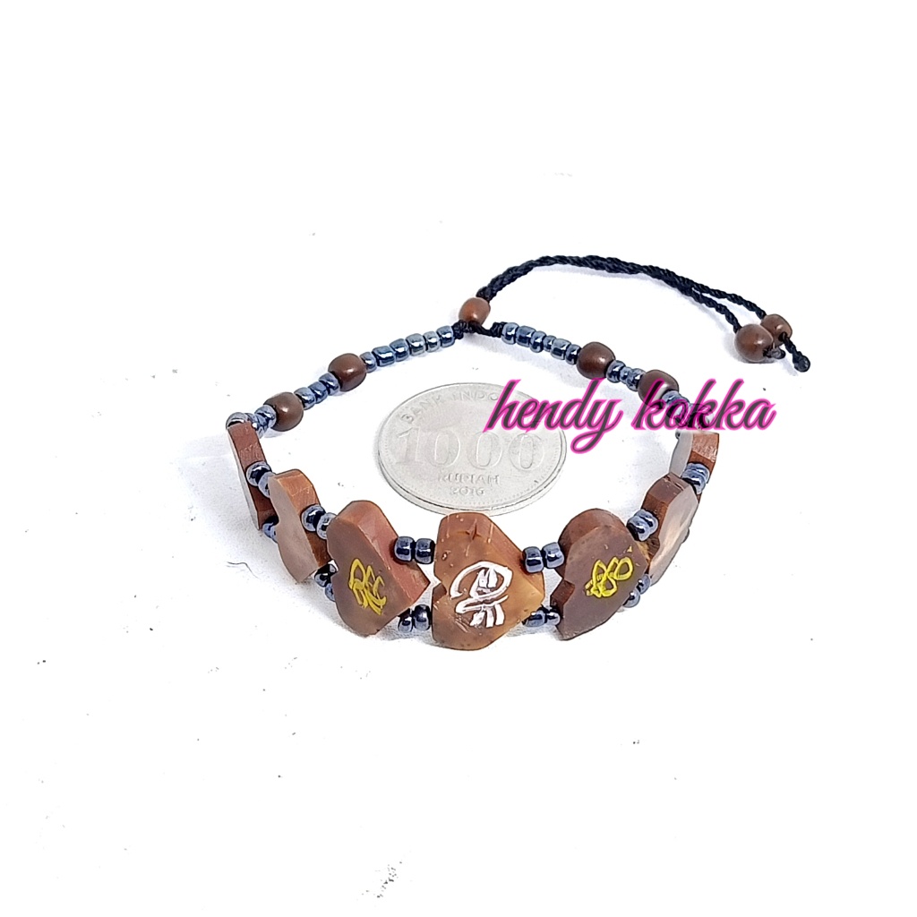 Gelang koka kaukah kaokah LOVE MANIK UKIR coklat