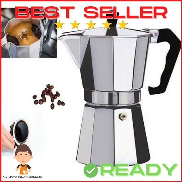 $+$+$+$+] Moka Pot 6 cup - MokaPot 300ml - Coffee Espresso Maker Alat Seduh Kopi