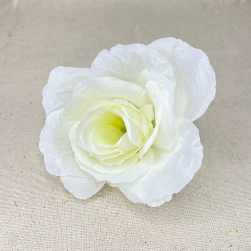 Kuntum Bunga Mawar Rose Italy (satuan) Bunga Artificial / Bunga Plastik / Bunga Dekorasi /Pernikahan-Broken white