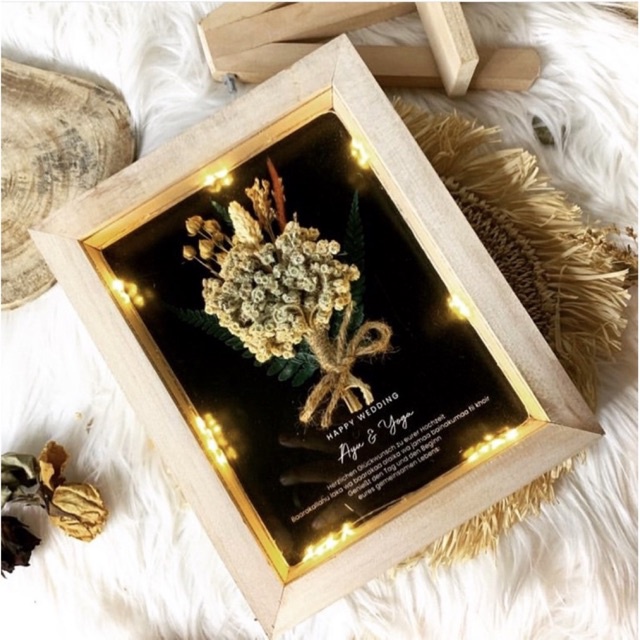 KADO BUNGA EDELWEIS 6R + LAMPU HADIAH KADO UNIK UNTUK BESTIE | KADO COWOK | HADIAH CEWEK | KADO ANNI