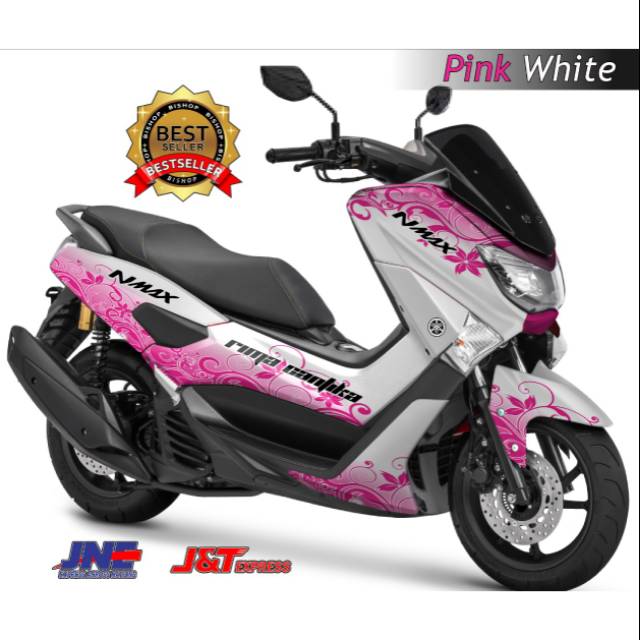 Sticker Decal Yamaha NMAX Motif Pink White