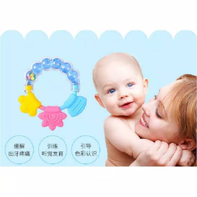 Mainan gigitan bayi baby teether kerincing