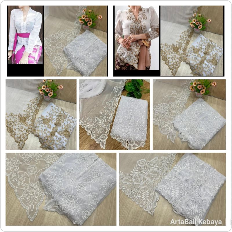 Kain Kebaya Bordir Warna Putih