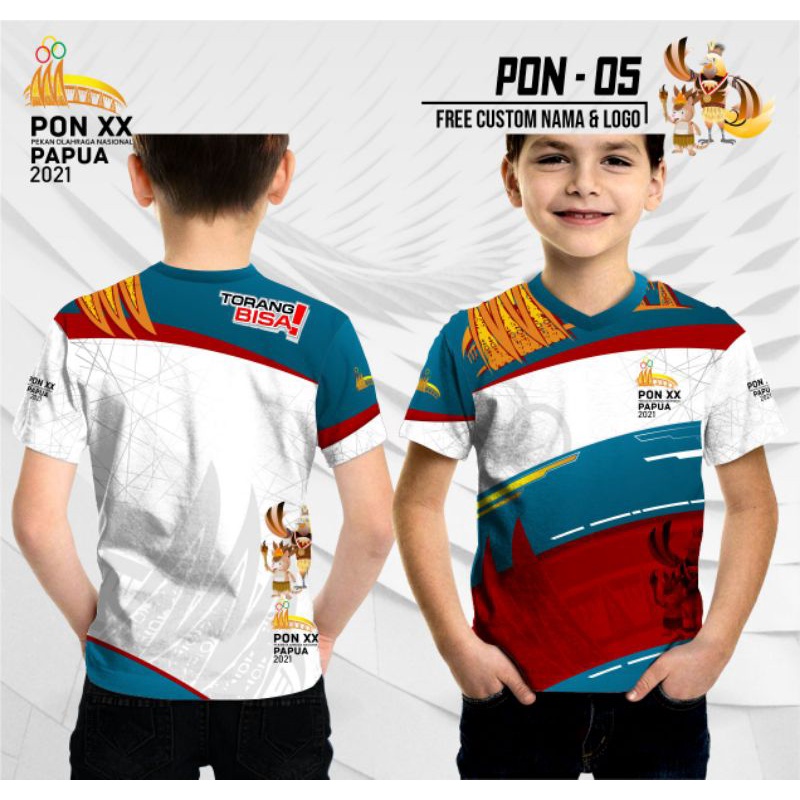 jersey PON anak, jersey anak PON kaos pon baju PON Papua