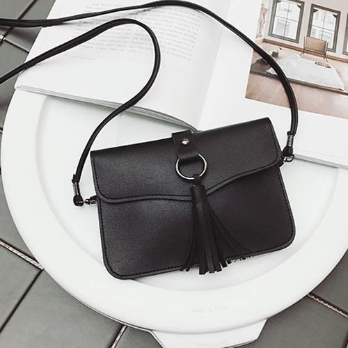 tas selempang wanita sling bag mini tassel rumbai fringe kulit (2G3)bta335